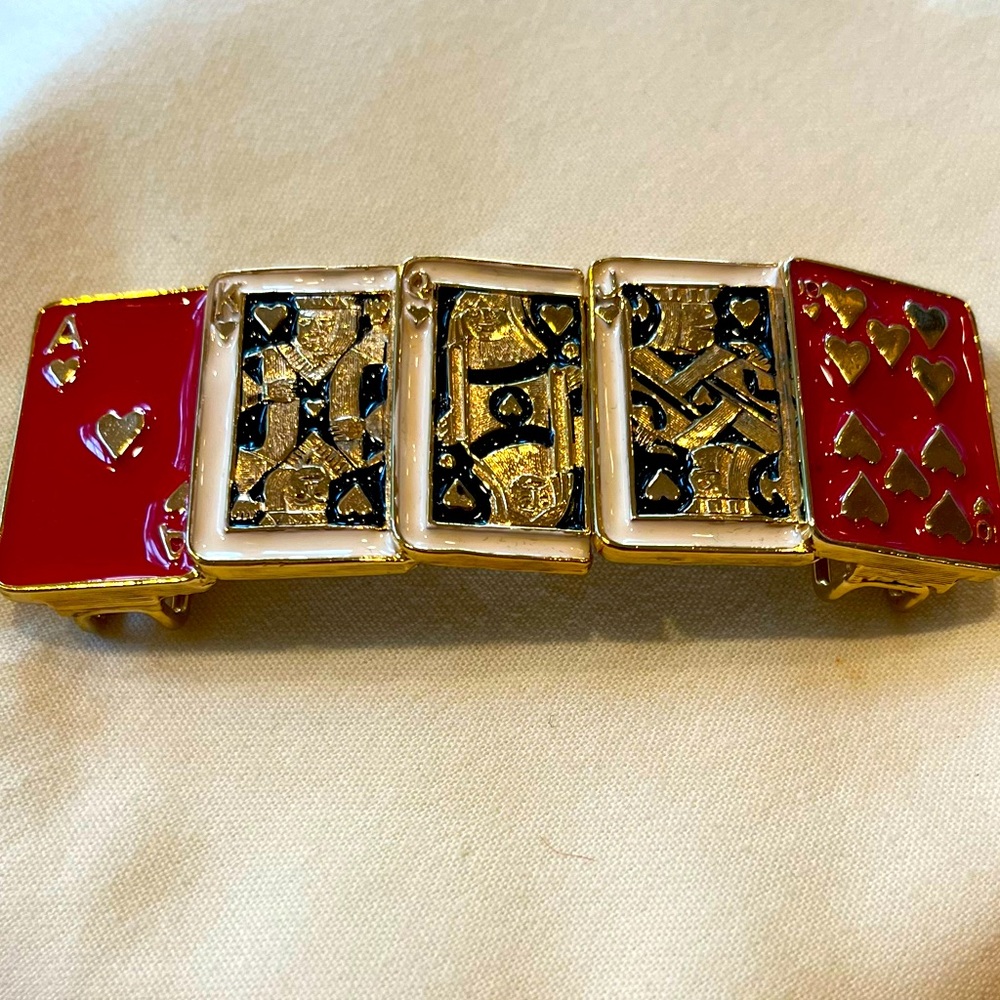 Vintage MIMI Di N “Playing Cards” Belt Buckle, NWT